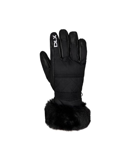 Trespass Black Ladies Dirin Leather Ski Gloves