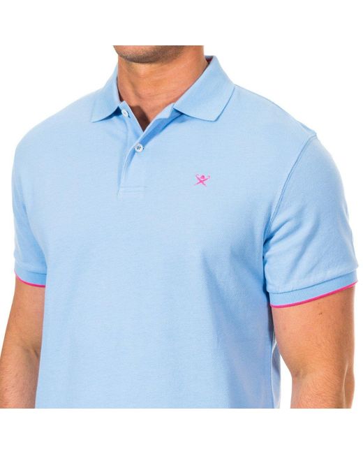 Hackett Herenpolo Met Korte Mouwen En Reverskraag Hm561231 in het Blue voor heren