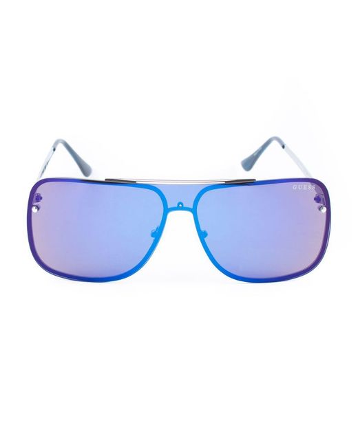 Guess Blue Gray Metal Sunglasses for men