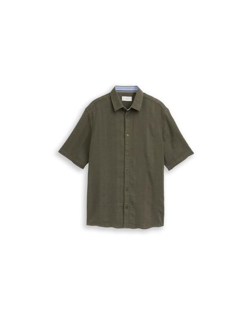 Tom Tailor Comferd Structure Shirt Army in het Green voor heren