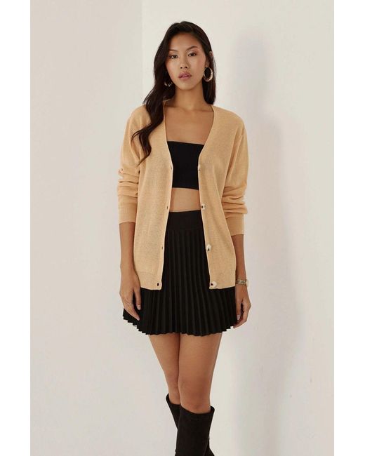 Hiccup Natural V-Neck Buttoned Cardigan