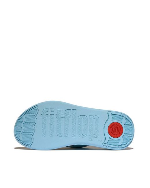 Fitflop F-Mode Go Adjustable Flatform Toe-Post Sandals in het Blue