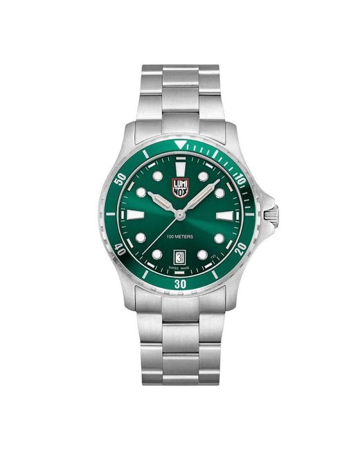 Luminox Green Gray Stainless Steel Sport Watch for men