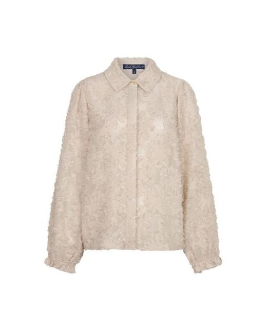 Red Button Rb Blouse Fringes Stone in het Natural