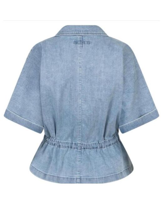Red Button Drew Drawstring Denim Light Stone in het Blue