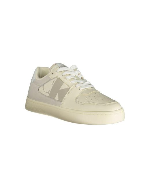 Calvin Klein Weier polyester sneaker in Natural für Herren