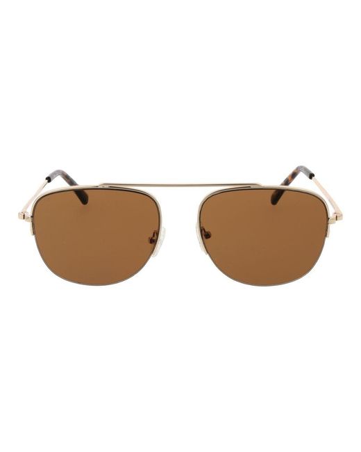 Champion Brown Black Metal Sunglasses for men
