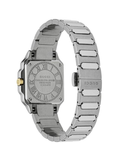 Gucci Metallic Ya166503 G-Flat Dial Ladies Watch Stainless Steel