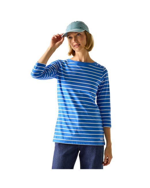 Regatta Baylette Ii Gestreept T-Shirt (Sonisch/Wit) in het Blue