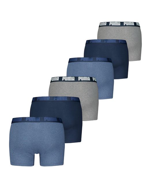 PUMA Basic Boxer 6P Ecom Boxershorts in het Blue voor heren