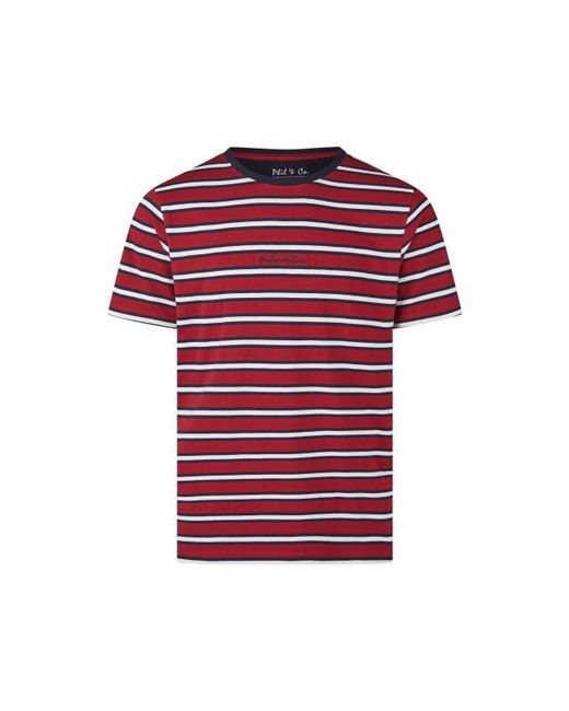 Phil & Co. Berlin Shortama Korte Pyjama Set Rood/Donkerblauw Gestreept in het Red voor heren