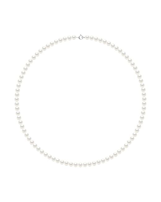 Ateliers Saint Germain White Necklace Of Real Cultured Freshwater Pearls Semi Round 5-6 Mm