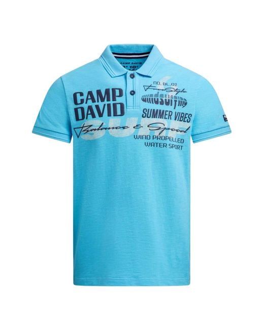 Camp David Poloshirt in het Blue voor heren