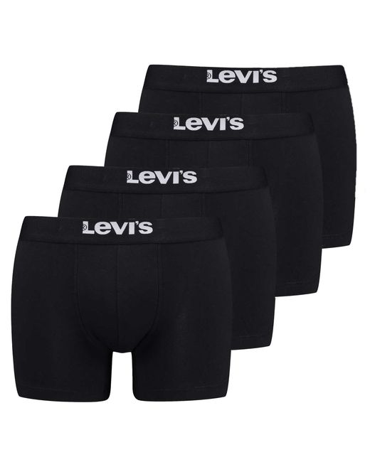 Levi's Levi's Solid Basic Boxer Brief Org Co 4P Ecom Boxershorts in het Blue voor heren