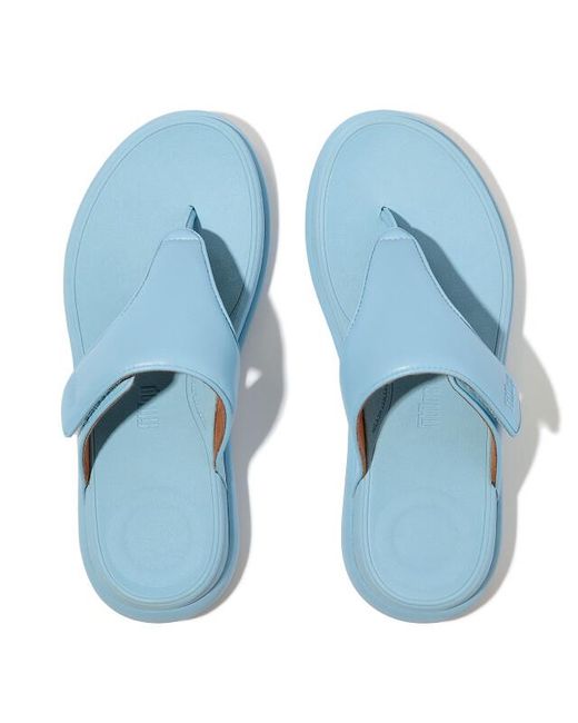 Fitflop F-Mode Go Adjustable Flatform Toe-Post Sandals in het Blue