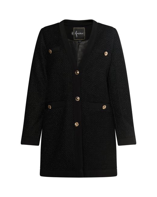 faina Bouclé Blazer in het Black