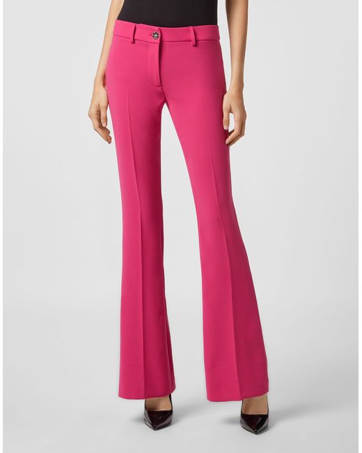 Philipp Plein Flare Broek in het Pink