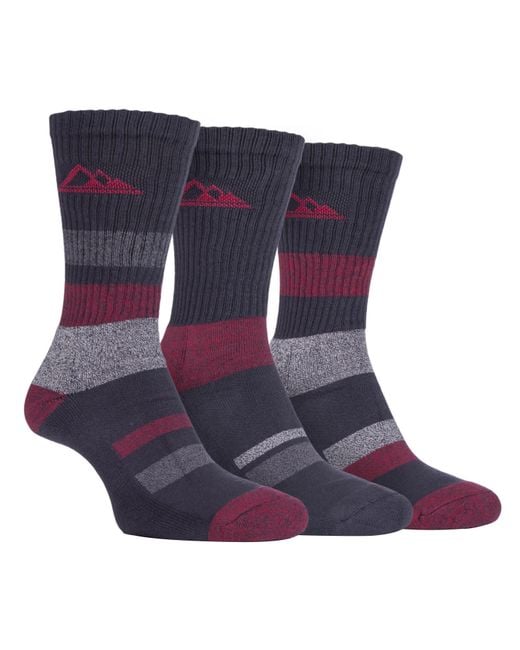 Storm Bloc Blue 3 Pack Padded Sole Anti Blister Lightweight Breathable Cotton Walking Hiking Socks For Summer for men
