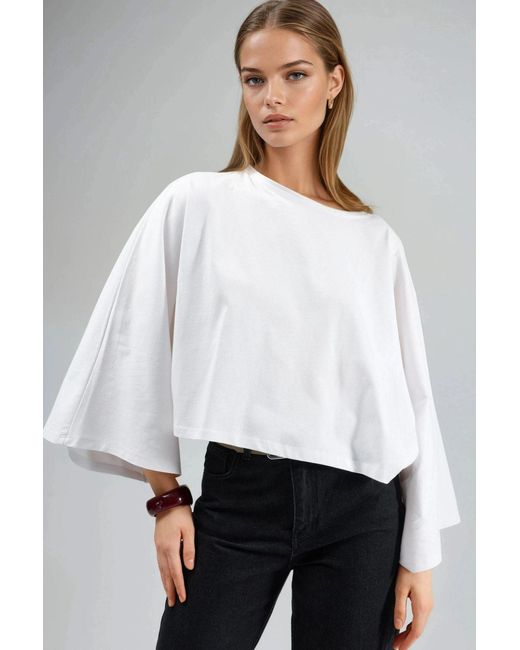 Busem Losse Fit Bootneck Blouse in het White