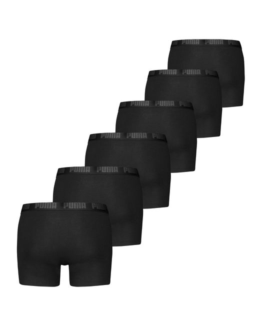 PUMA Basic Boxer 6P Ecom Boxershorts in het Black voor heren