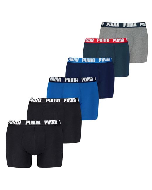 PUMA Basic Boxer 6P Ecom Boxershorts in het Blue voor heren