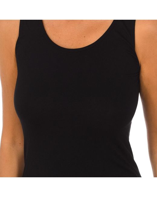Q En Black Bamboo Wide Strap Undershirt Q701 for men