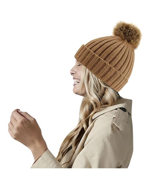 BEECHFIELD® Natural Mütze Grobstrick (Keks)