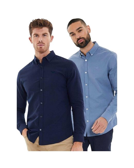 Threadbare Herenoverhemd in het Blue voor heren