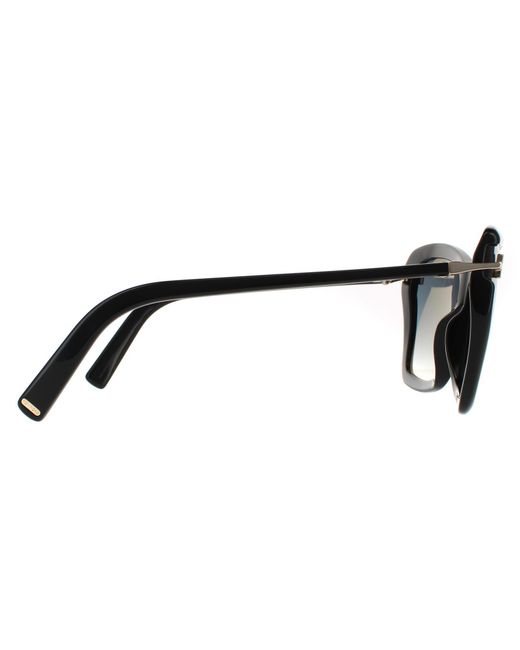 Tom Ford Zonnebril Leah Ft0849 01B Glanzende Zwarte Rookgradiënt in het Black