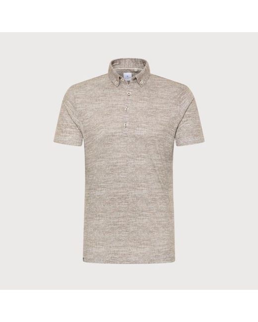 BLUE INDUSTRY Button Down Polo in het Natural voor heren