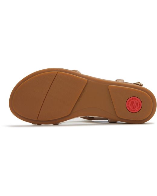 Fitflop Gracie Crystal Leer Klassieke Tan Sandalen in het Brown