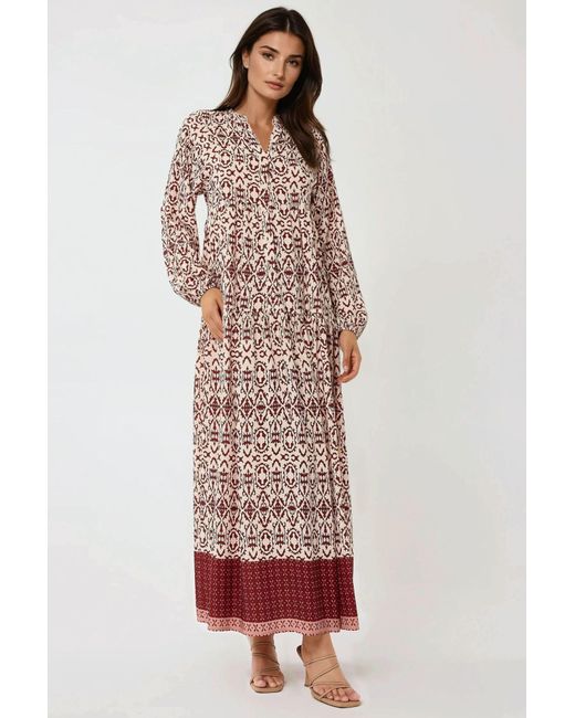 Hiccup Multicolor Printed Maxi Dress With Shirt Collar