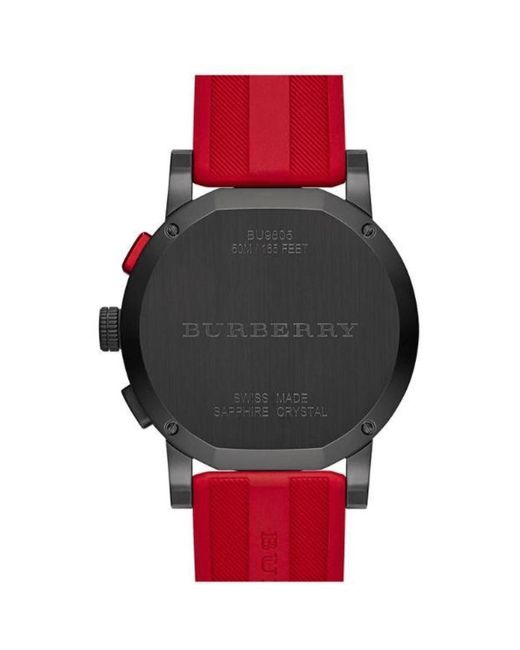 Burberry Bu9805 Herren-Chronograph Mit 42 Mm Rotem Armband in Red für Herren