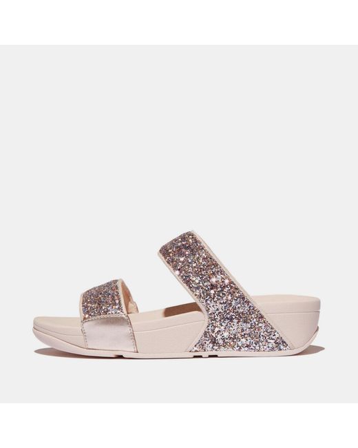 Fitflop Pink Fit Flop Lulu Multi-Tonal Glitter Sliders
