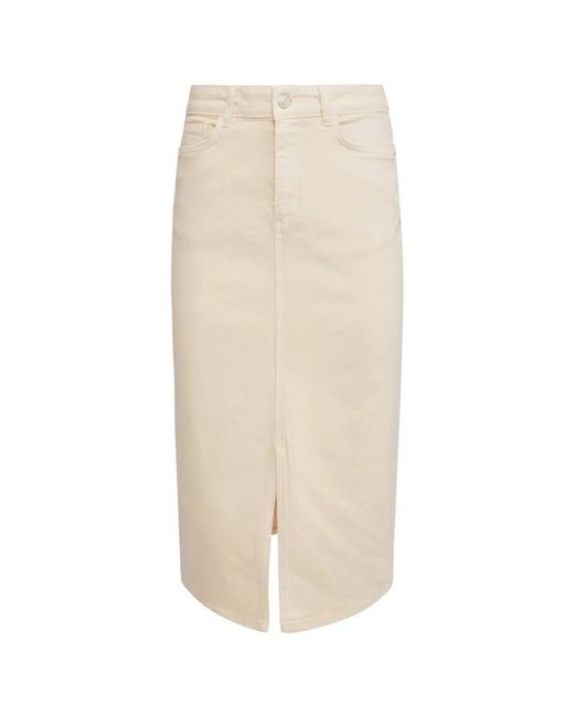 Smashed Lemon 25205 E Denim Midi-Rok in het Natural