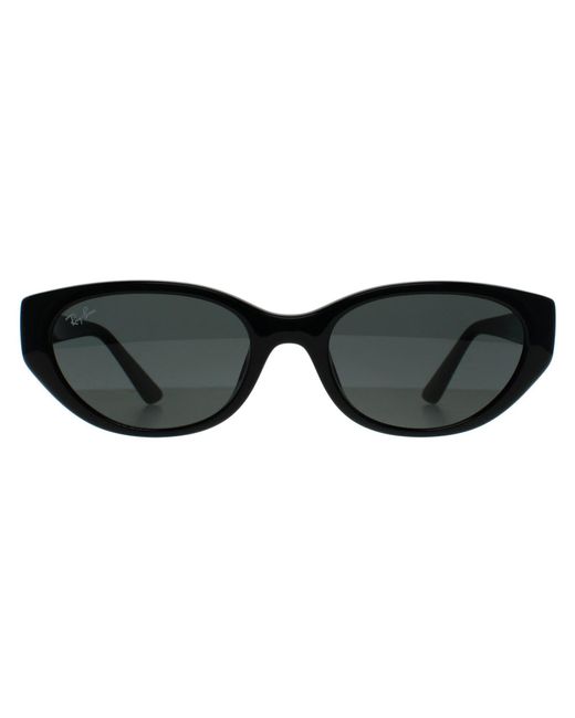 Ray-Ban Black Oval Polished Dark Rb4457D Bio Based