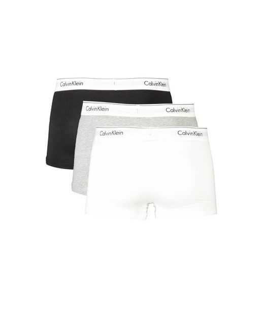 Calvin Klein White Gray Cotton Men Boxer Short for men