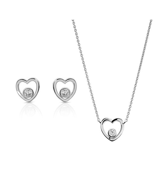 Orphelia Metallic 'Mila' 925 Sterling Set: Necklace + Earrings