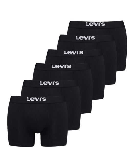 Levi's Levi's Solid Basic Boxer Brief Org Co 6P Ecom Boxershorts in het Black voor heren