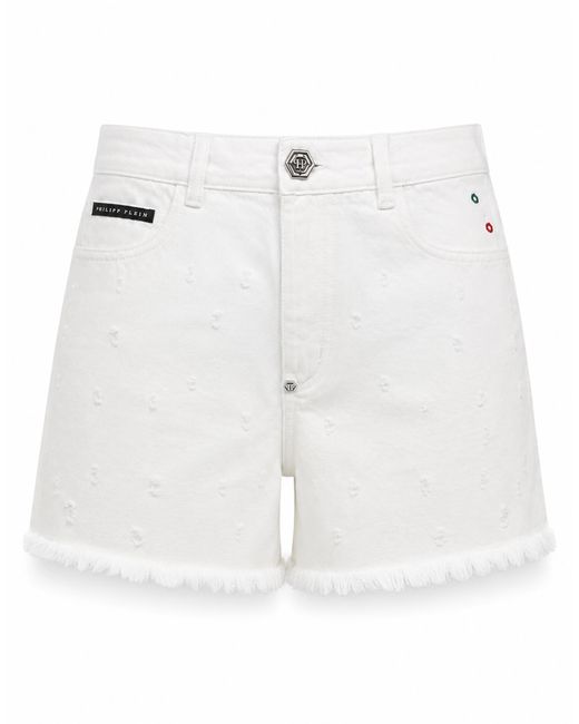Philipp Plein Hotpants in het White