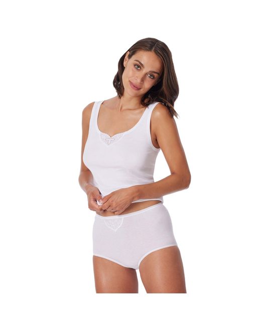 Schiesser Cotton Essentials 6P Slip in het White
