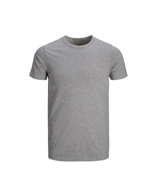 Jack & Jones Basic O-Neck Tee S/S Noos in het Gray voor heren