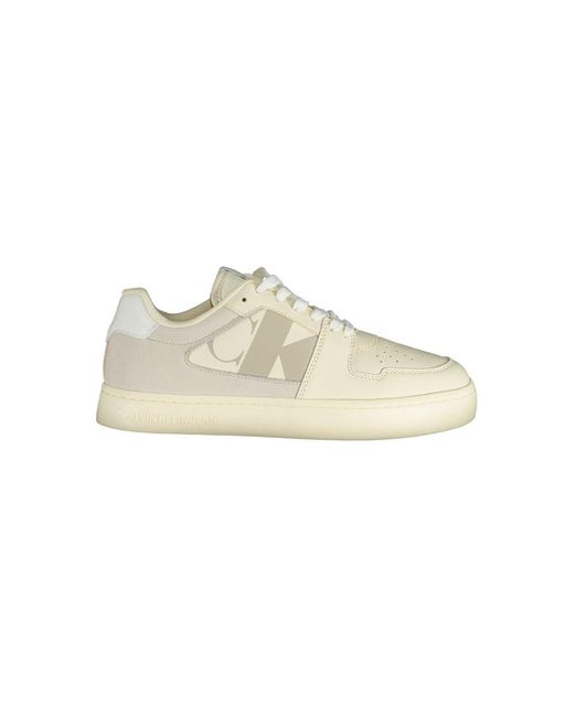 Calvin Klein Weier polyester sneaker in Natural für Herren