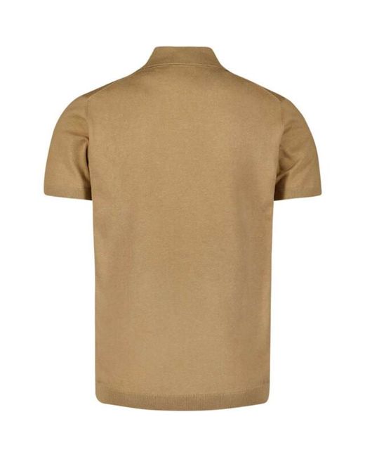 No Excess Pullover Short Sleeve Polo V Solid in het Natural voor heren