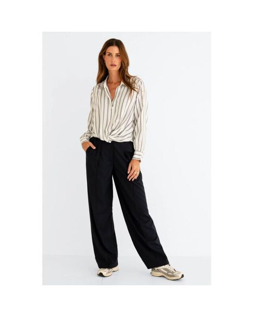 Maicazz Sense Blouse- Stripe in het White