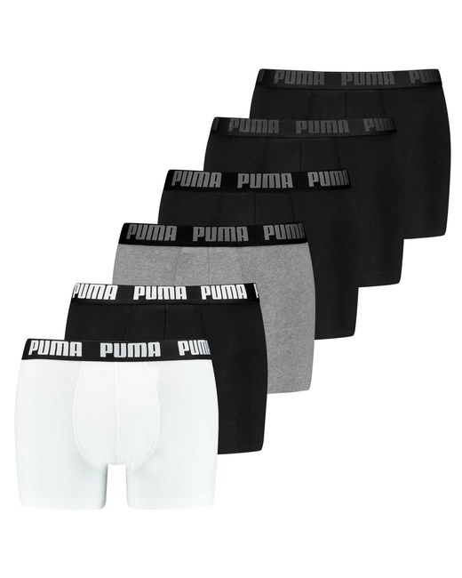 PUMA Basic Boxer 6P Ecom Boxershorts in het Black voor heren