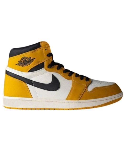 Nike Yellow Air Jordan 1 Retro High Og Top Sneakers Leather for men