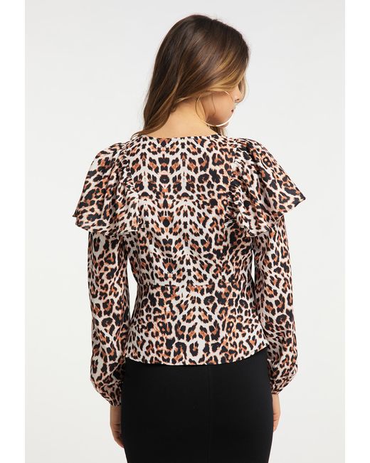 faina Blouse Leo in het Black