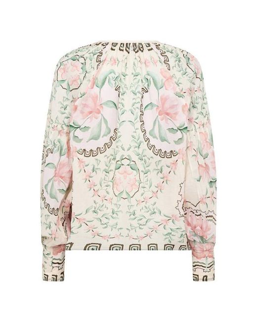 Mos Mosh Blouse Lange Mouw 178220 Mmwylde Orchi in het White
