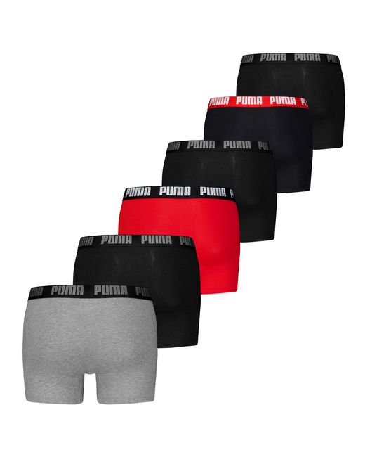 PUMA Basic Boxer 6P Ecom Boxershorts in het Red voor heren